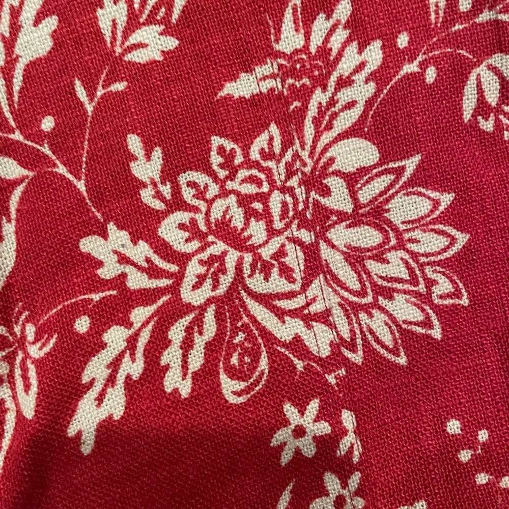 NWOT Coldwater Creek Linen Red White floral Jacket Pockets business Casual XL - Picture 3 of 10